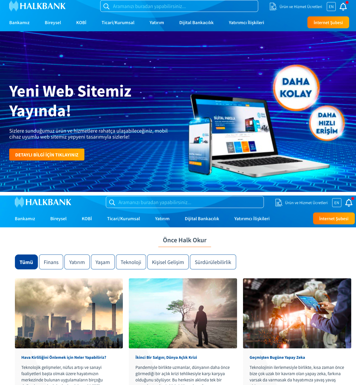Halkbank Web Sayfaları yenilendi
